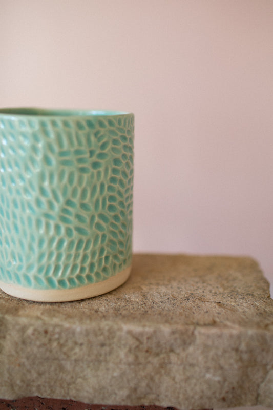 Carved Mug in Celadon